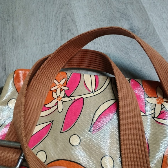Fossil Orange Blossom Purse Shoulder Bag Floral * Flaws* - Picture 9 of 12